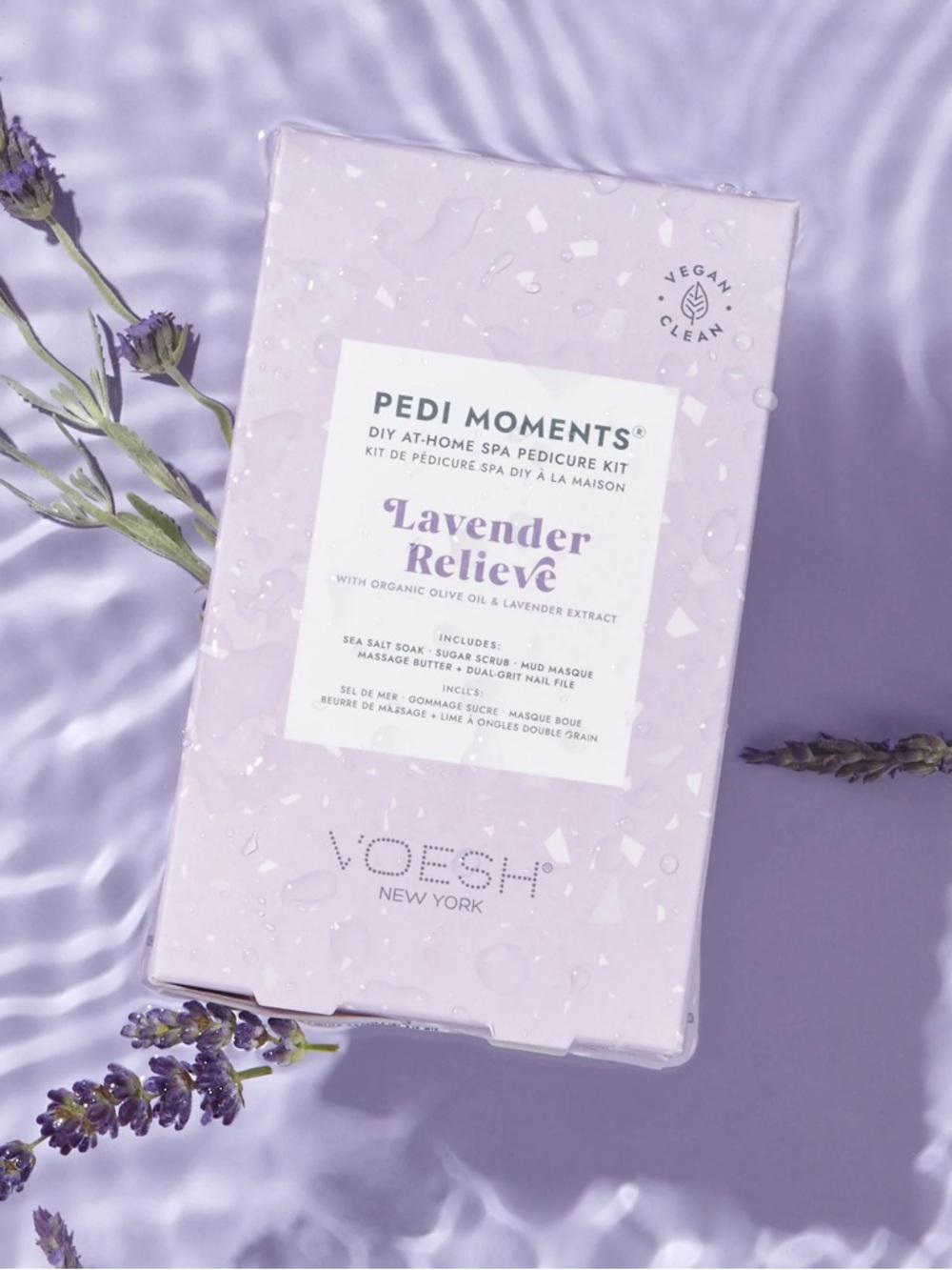 VOESH Lavender Relieve Pedi Moments At-Home Spa Pedicure Kit